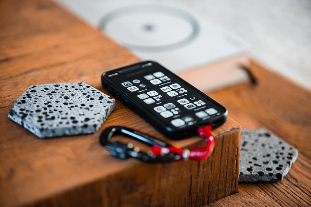 Black and white phone