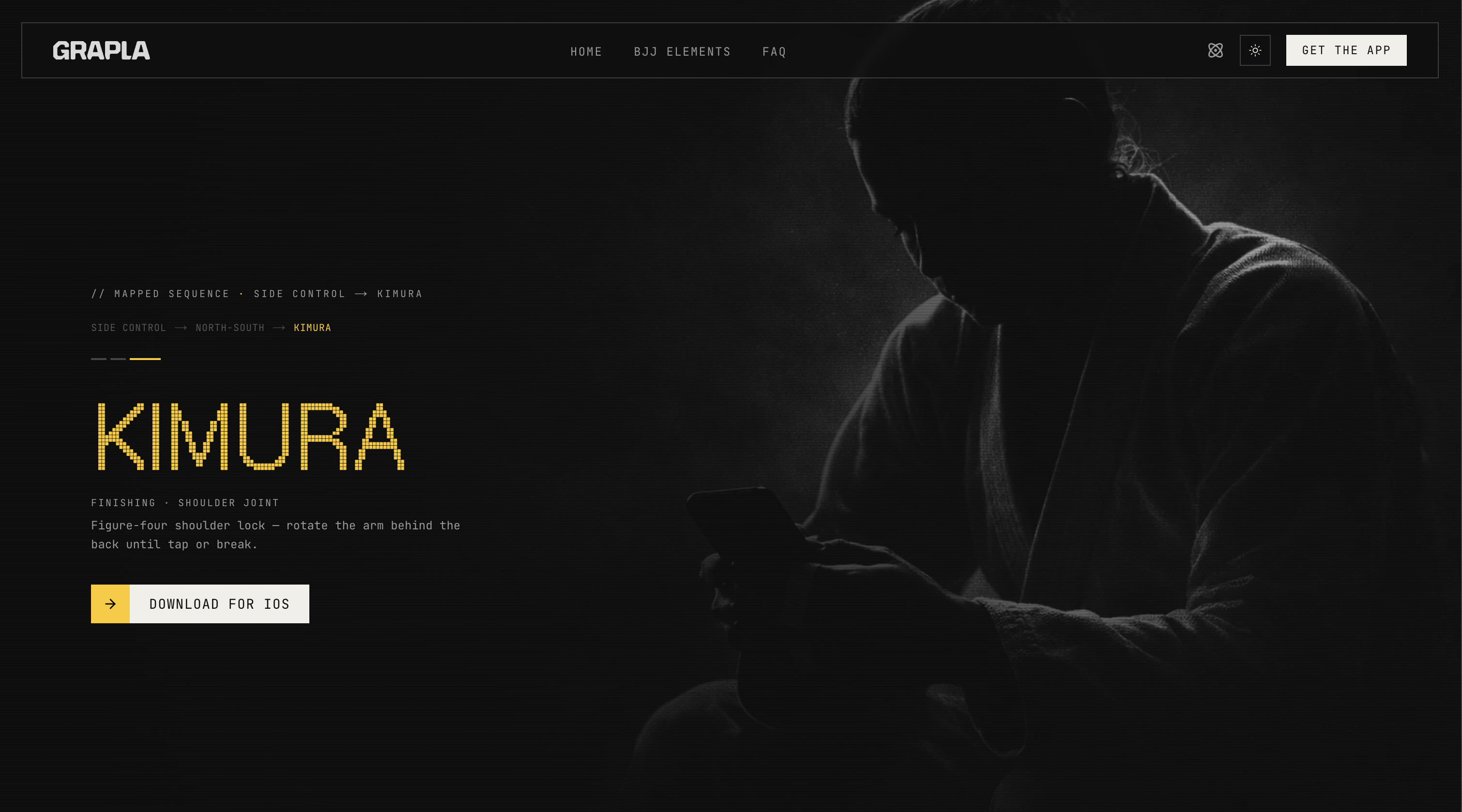 Grapla marketing website — Kimura submission
